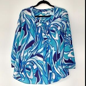 M Blue print cotton top​
